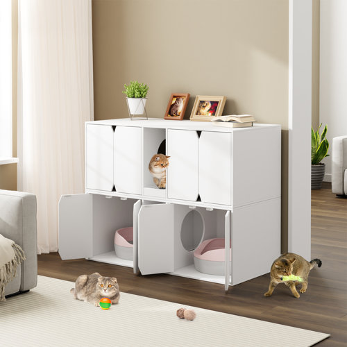 Tucker Murphy Pet™ Stackable Cat Litter Box Enclosure Wayfair